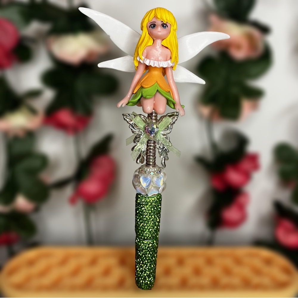 Green Fairy Butterfly Handmade Rhinestone Beaded Pen